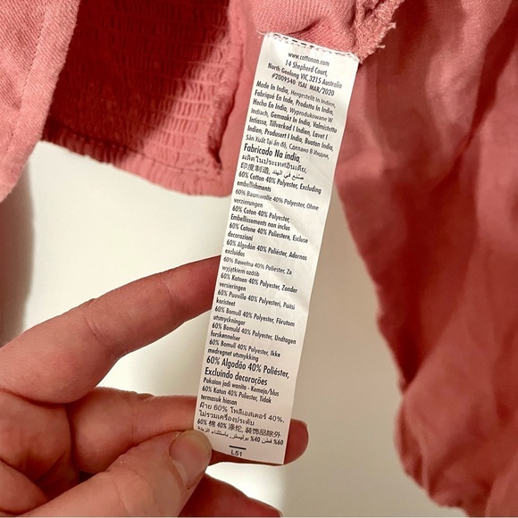 Cotton On Bustier Puff Sleeve Cropped Top Pink Size Small - Picture 5 of 5